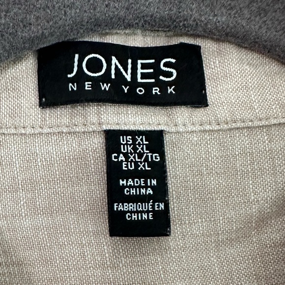 Jones New York Light Beige Linen-Blend Shirt . - Picture 3 of 7